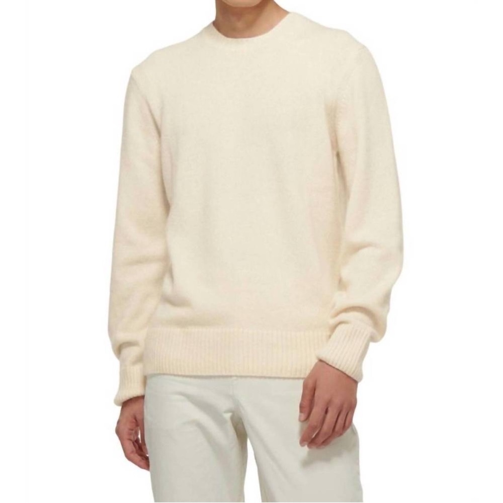 ORLEBAR BROWN Lorca Alpaca Crew Neck Knit Sweater in alabaster Ivory Beige XL